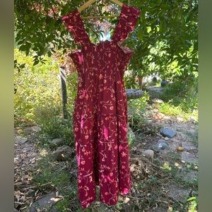 Hill house home Ellie Nap Dress in burgundy Botanical